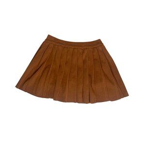 Brown Daisy Min Skirt Pleated Ladies Sz L Terra Cotta
